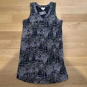 J. Jill Navy and White Sleeveless Dress